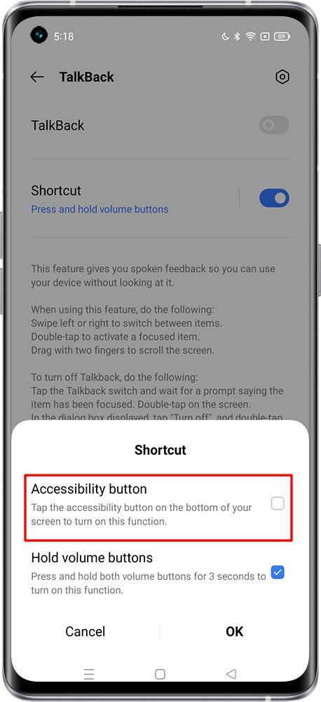 Accessibility button 