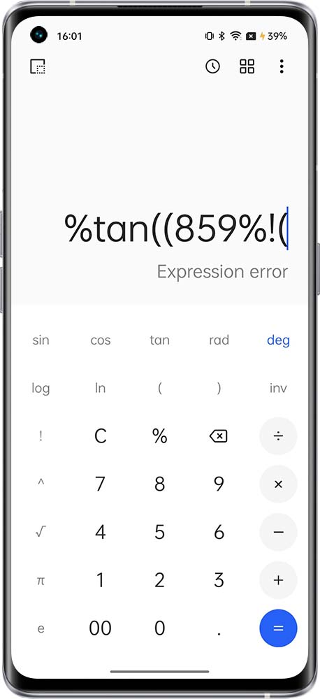 expression error in calculator prompts 
