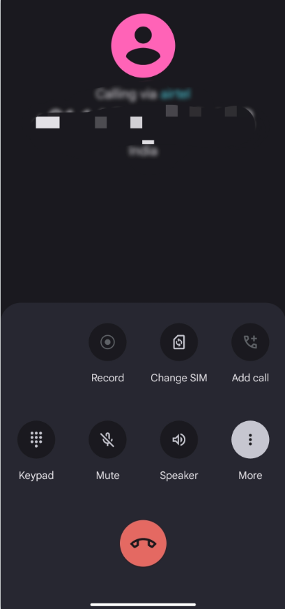 Call recording option in Google dialer