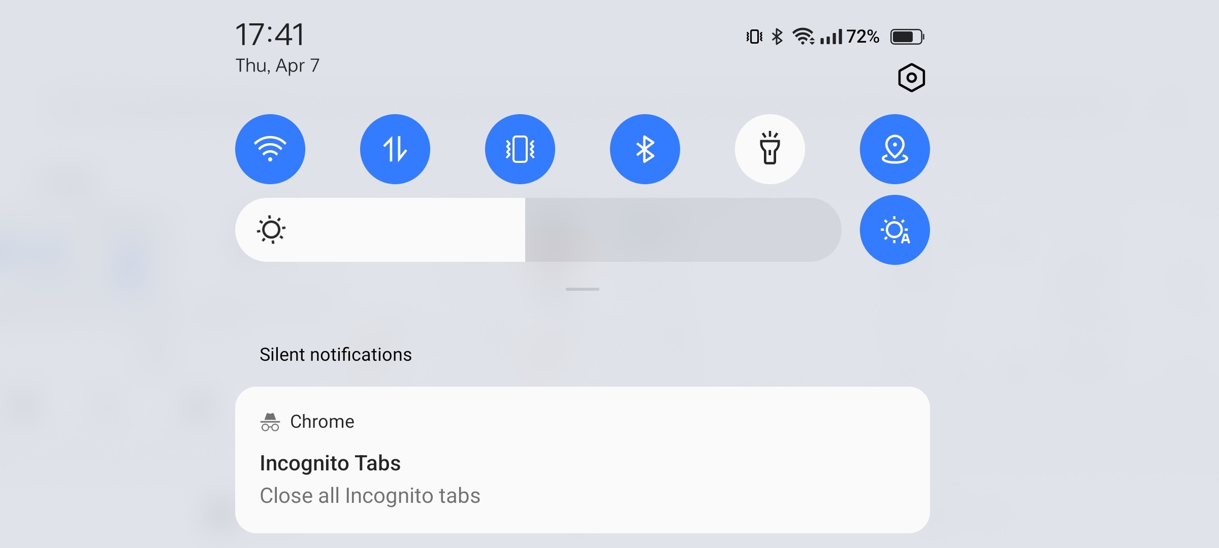 notification bar appears in the middle