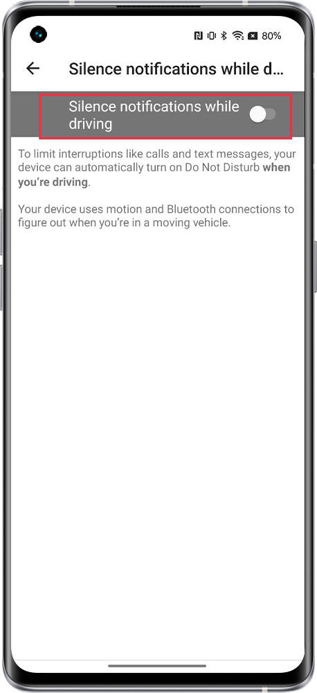 Enable Do Not Disturb Mode While Driving 