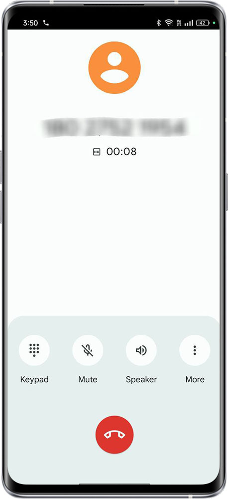 Google Dialer calling page