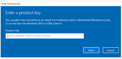 Enter a product key
