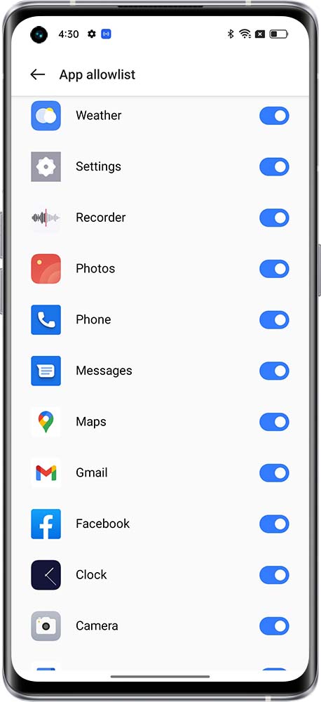  add or remove apps in allow list in sleep capsule 