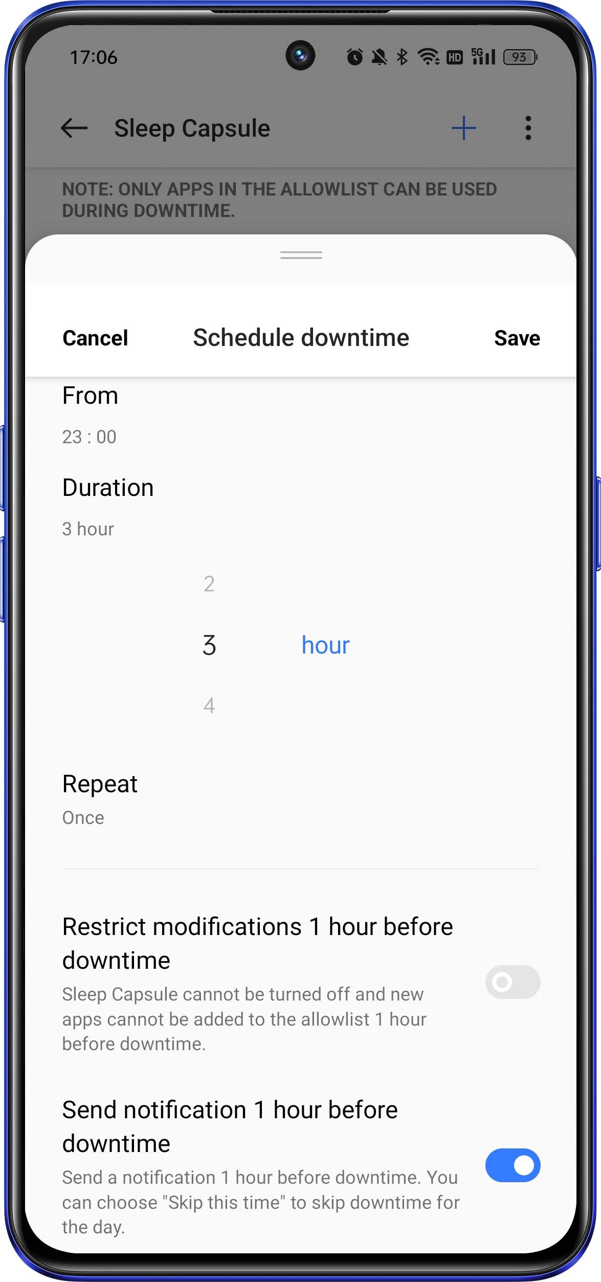 Add Schedule downtime in Sleep capsule 