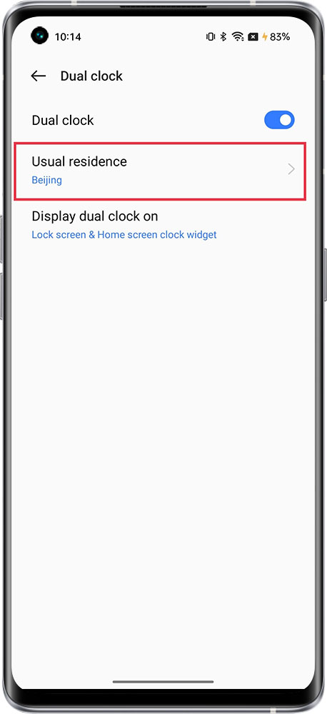 how to change the dual clock's usual residence 