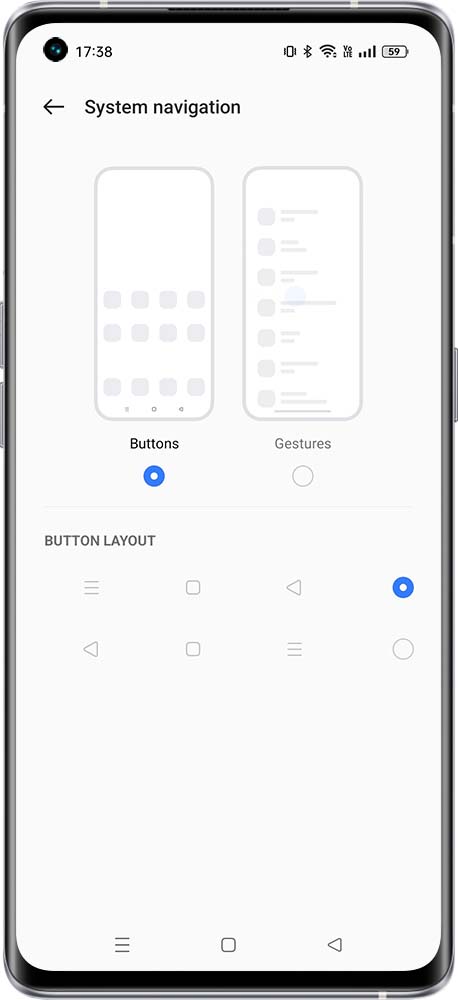 how to change layout of virtual buttons 