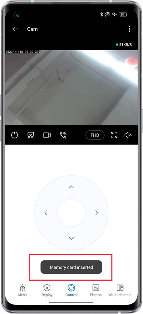 memory card inserted