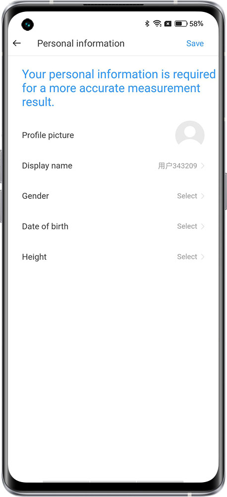 personal information