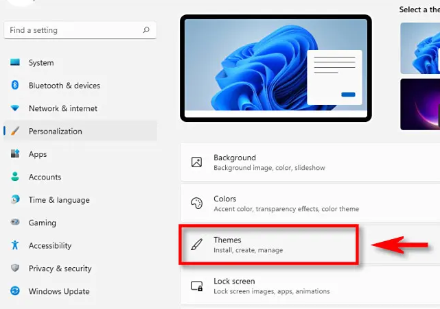 Windows 11 personalization setting 