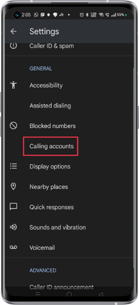 flashlight setting during call 