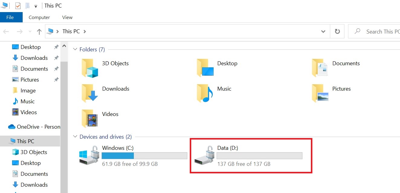 hard drive format in Windows 