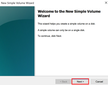 New Simple Volume Wizard