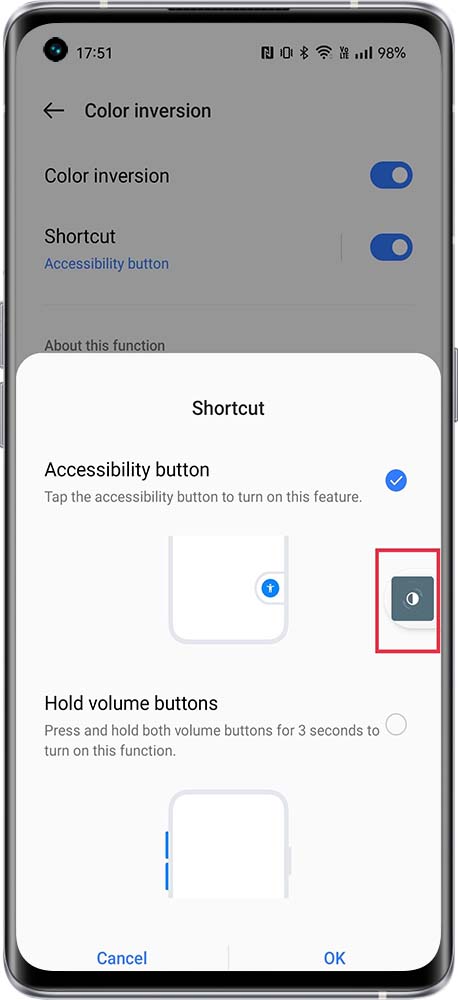 enable Color Inversion in realme UI 3.0
