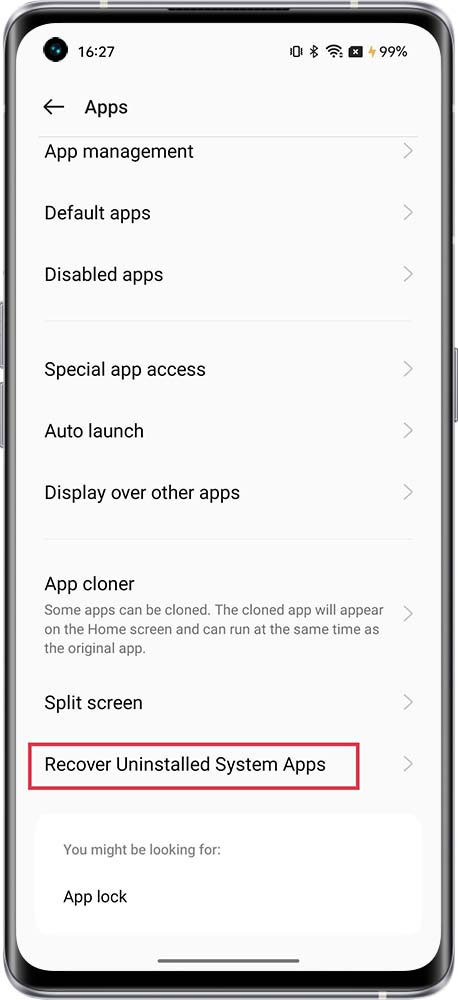 recover the deleted calculator app 