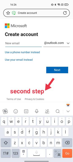 Microsoft account registration 