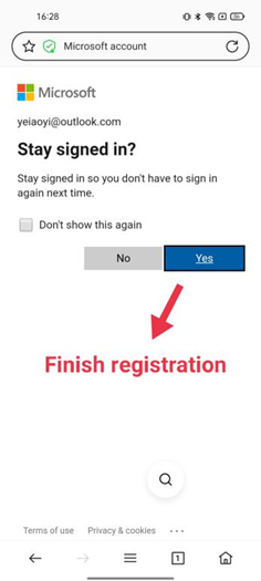 Microsoft account registration 