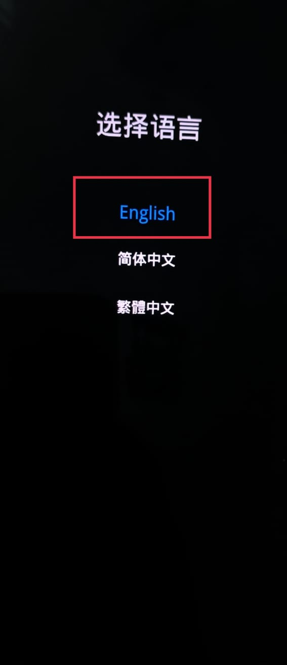 select the language first 