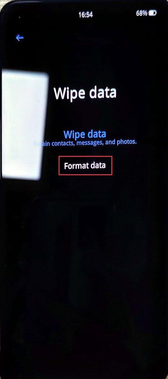 wipe the phone data 
