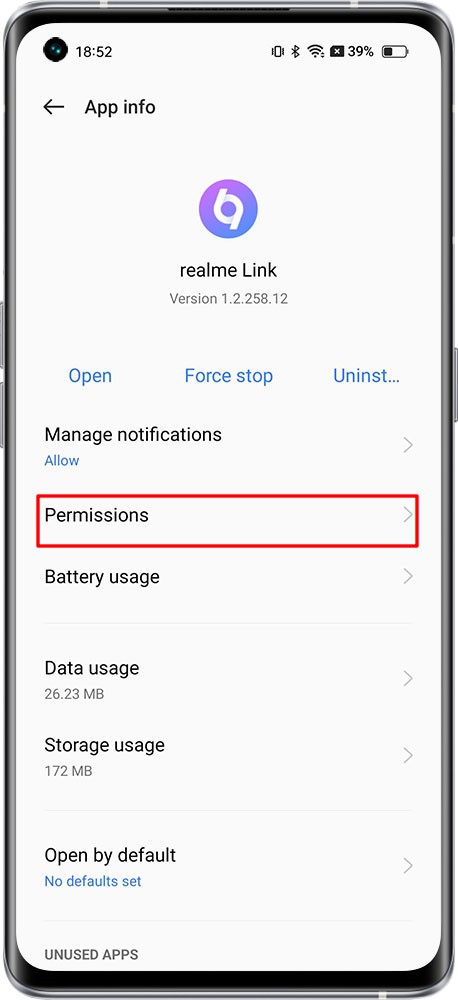 phone app permissions setting