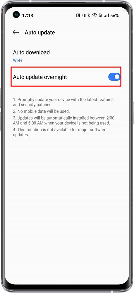 How to set Auto-update overnight?