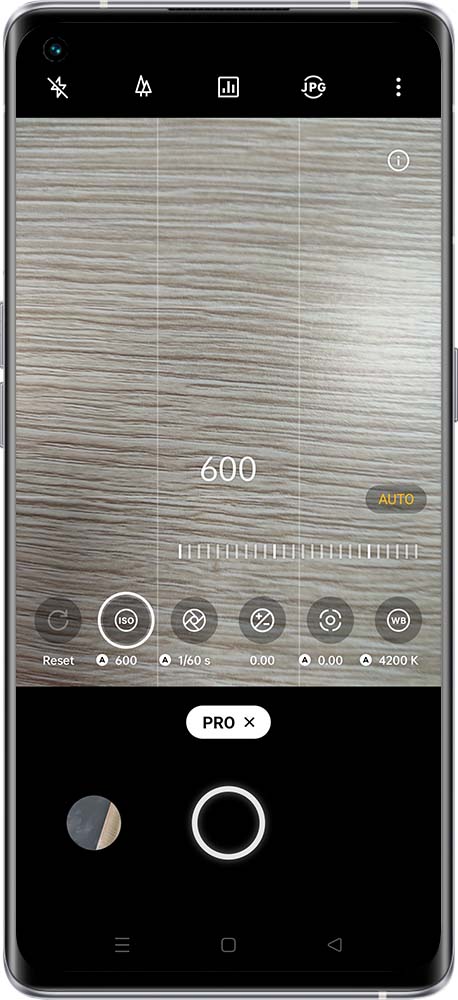How to set camera pro mode