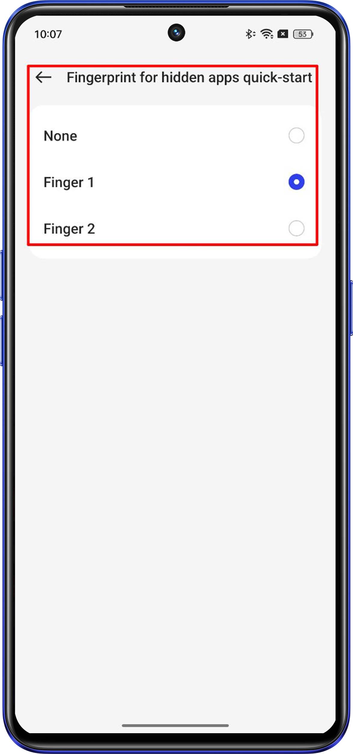 set fingerprint for hidden apps