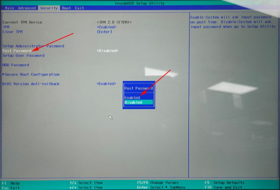 set the BIOS password