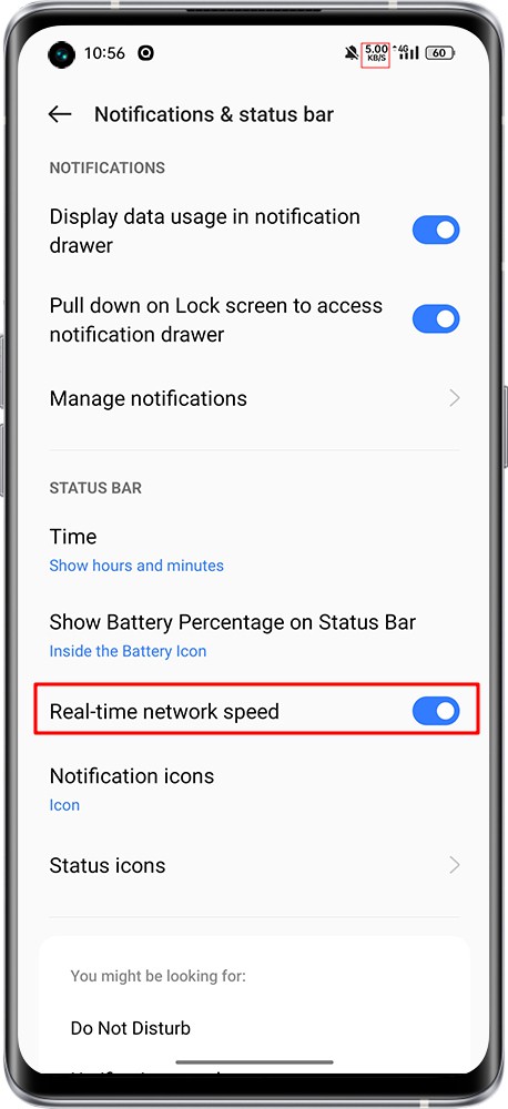 real-time network speed setting