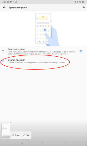 realme Pad 3-Button navigation 