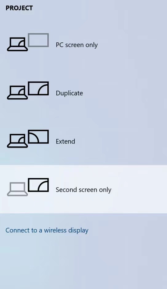 project to second screen 