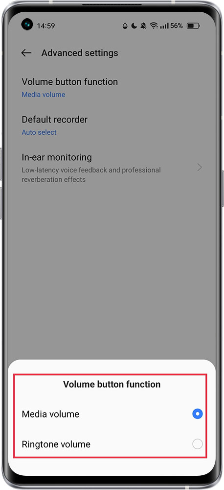 how to set volume button function 