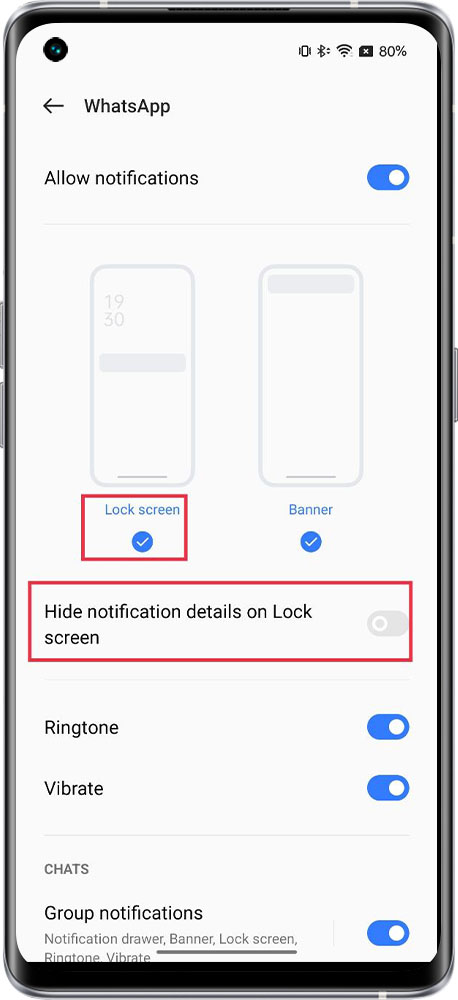 hide notification on lock screen 
