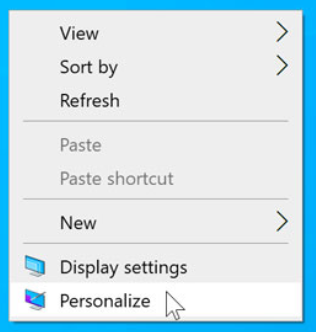 Personalization setting in taskbar