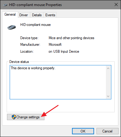 HID compliant mouse properties 