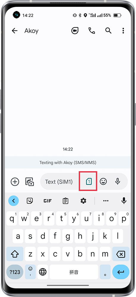 how to switch sim card to send sms 
