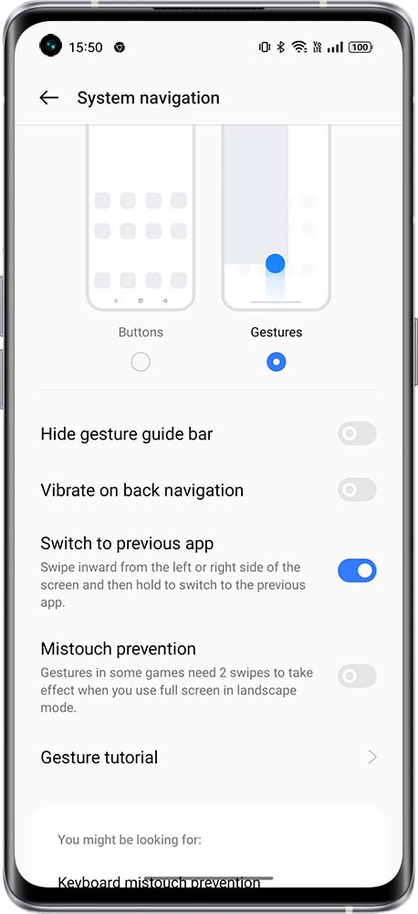  Switch to previous app under full screen gestures