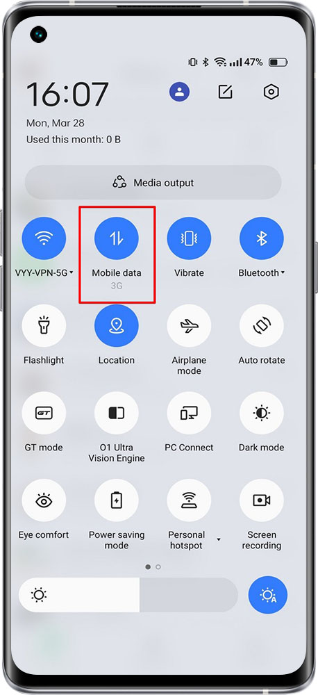 how to turn on mobile network 
