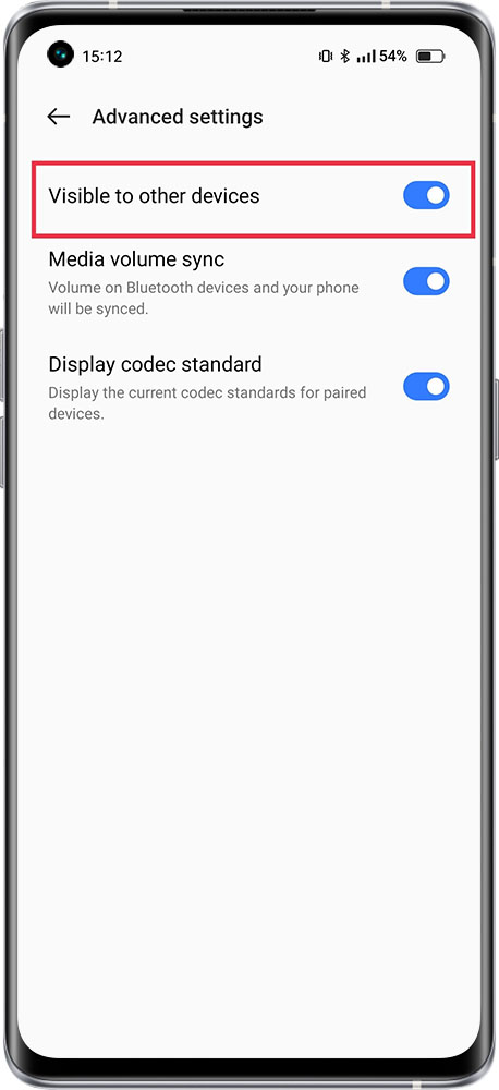 Bluetooth visible to other device