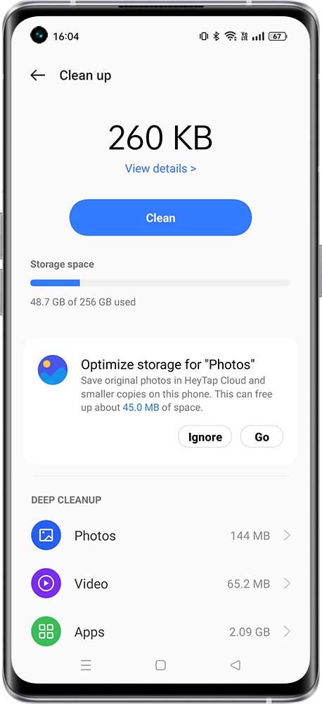 how to use clean up storage 