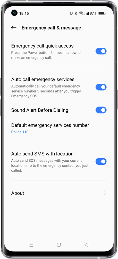 how to activate emergency call & message 