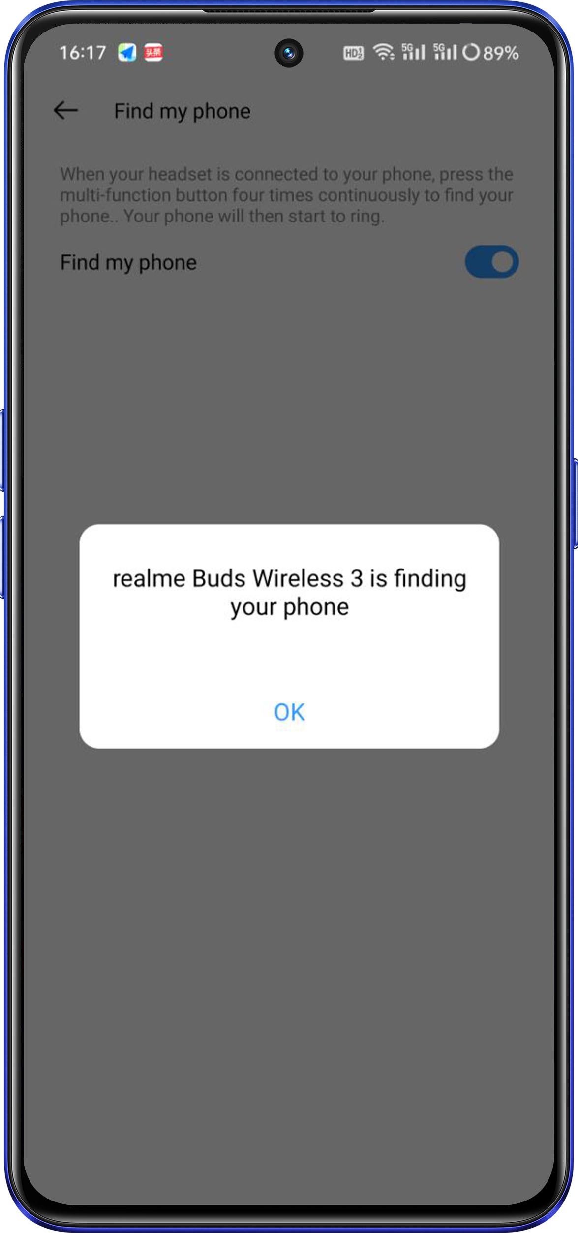 realme Buds Wireless finding your phone 