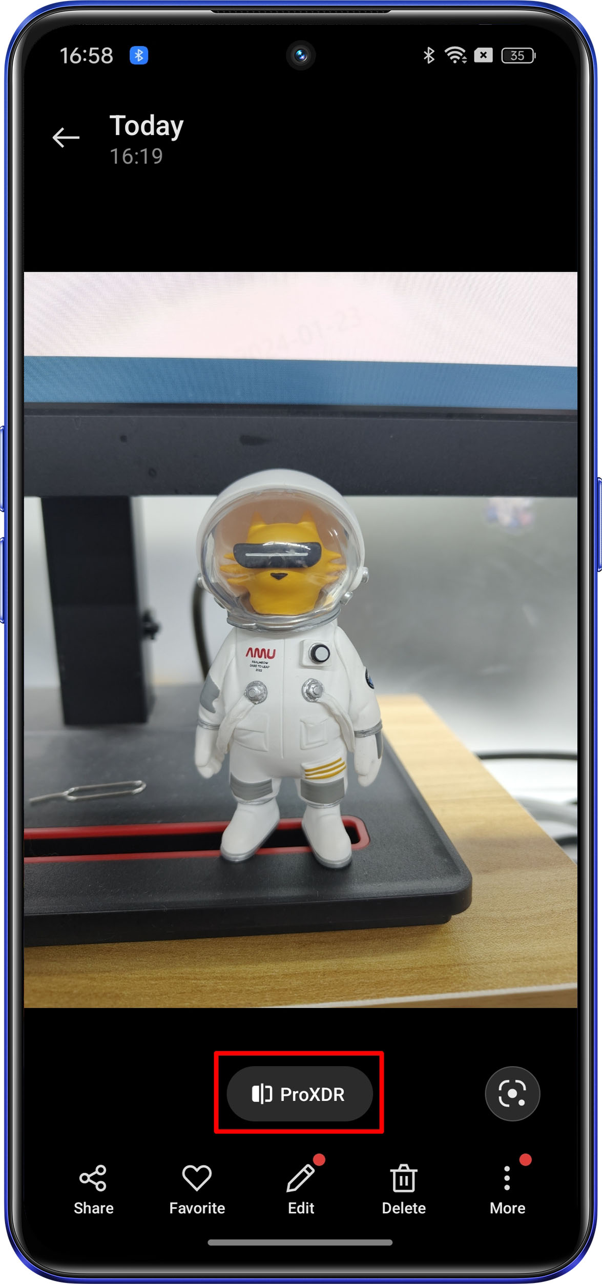 ProXDR options in realme phone 