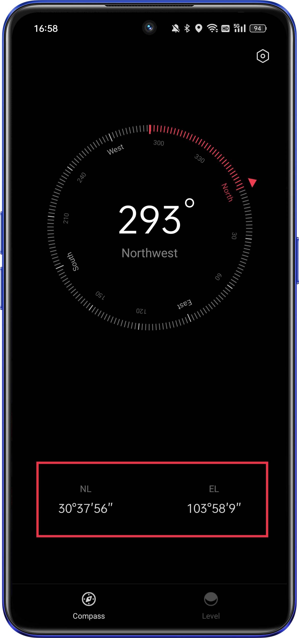 how to use phone compass 