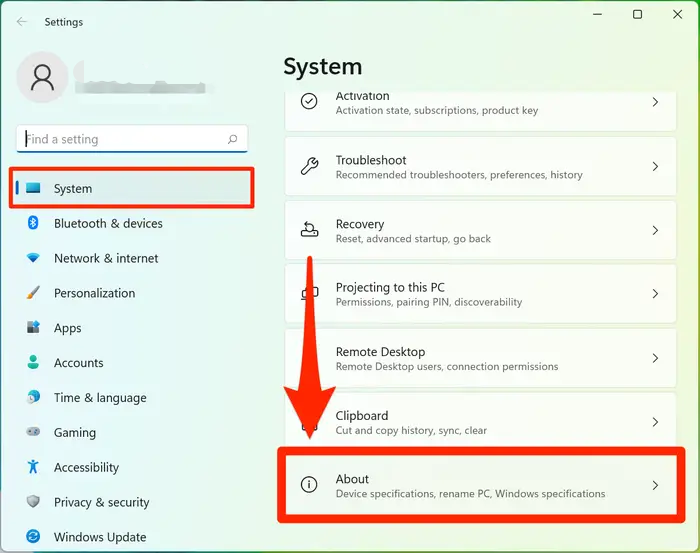Windows system setting 