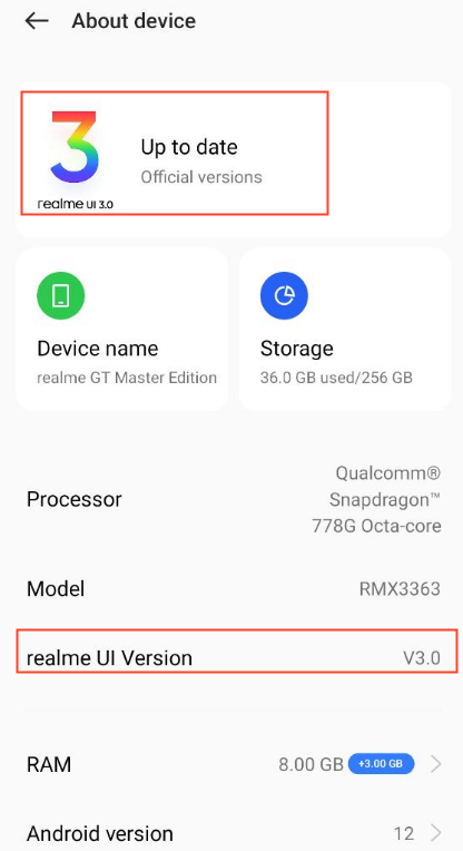 realme UI 3.0