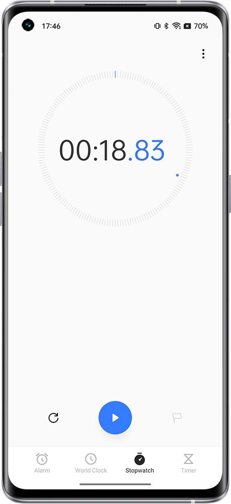 stopwatch time units 