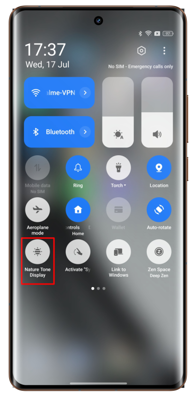 Turn on nature tone display 