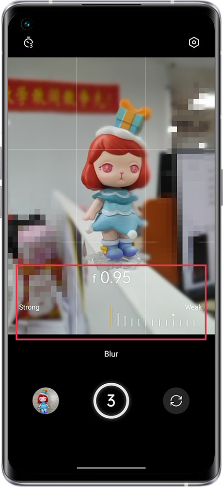 Part of the photo is blurred