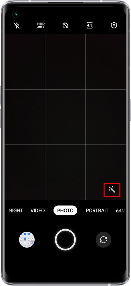 phone front camera setting 